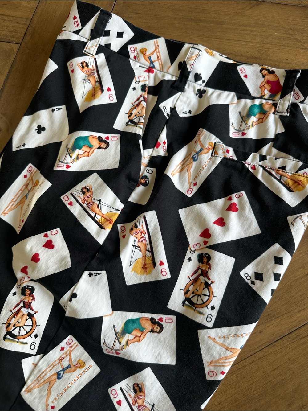 Loudmouth Shorts Mens 36 Golf Pin Up Cards Poker Chino Stretch Performance Black - Picture 3 of 8